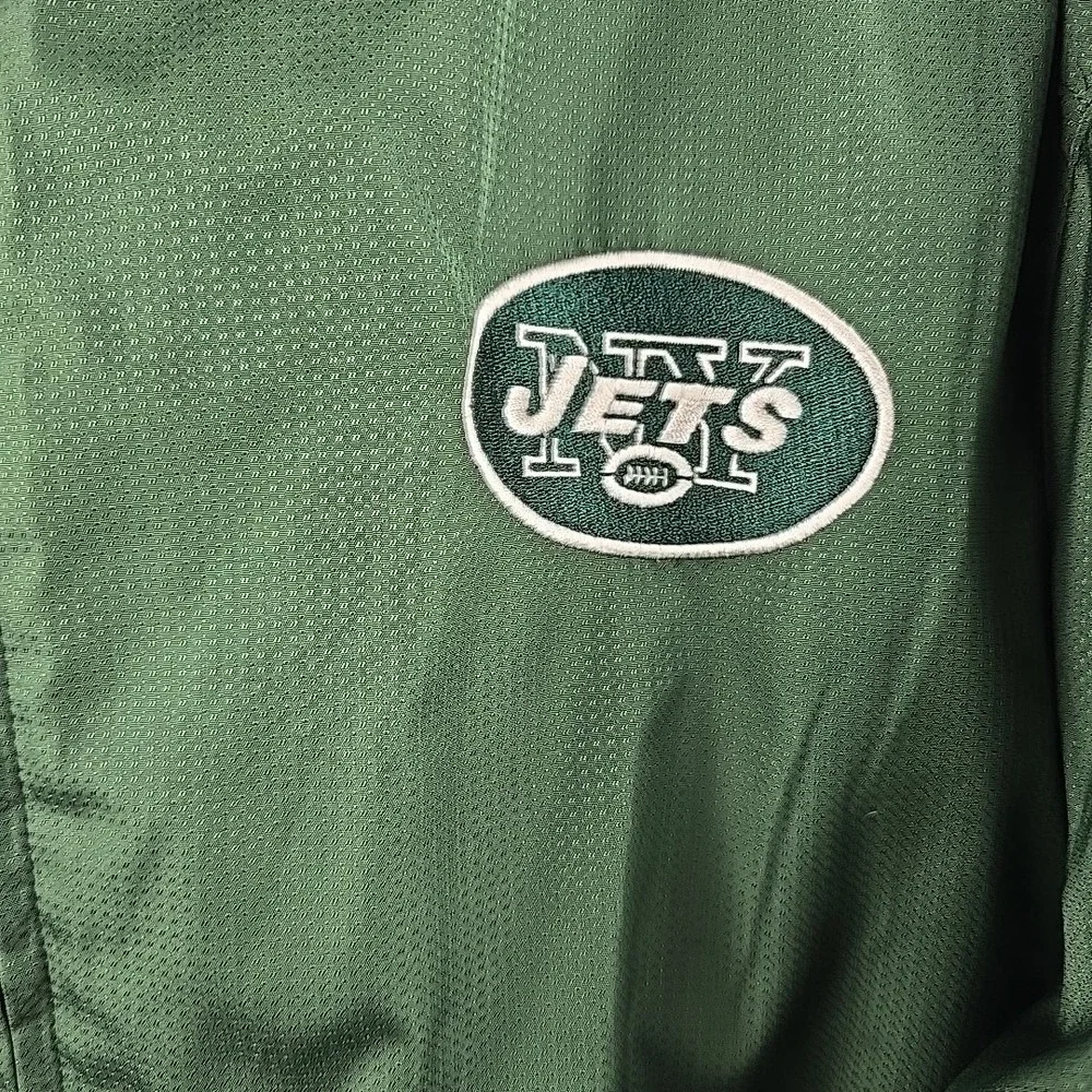 New York‎ Jets Jacket Mens 2XL Green NFL Football Reebok Fleece Lined Hooded Zip